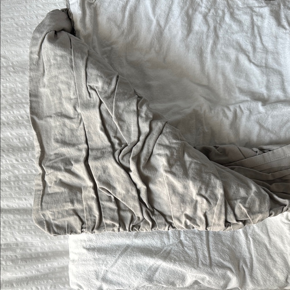Restoration Hardware Child and Baby Belgian linen crib skirt gray